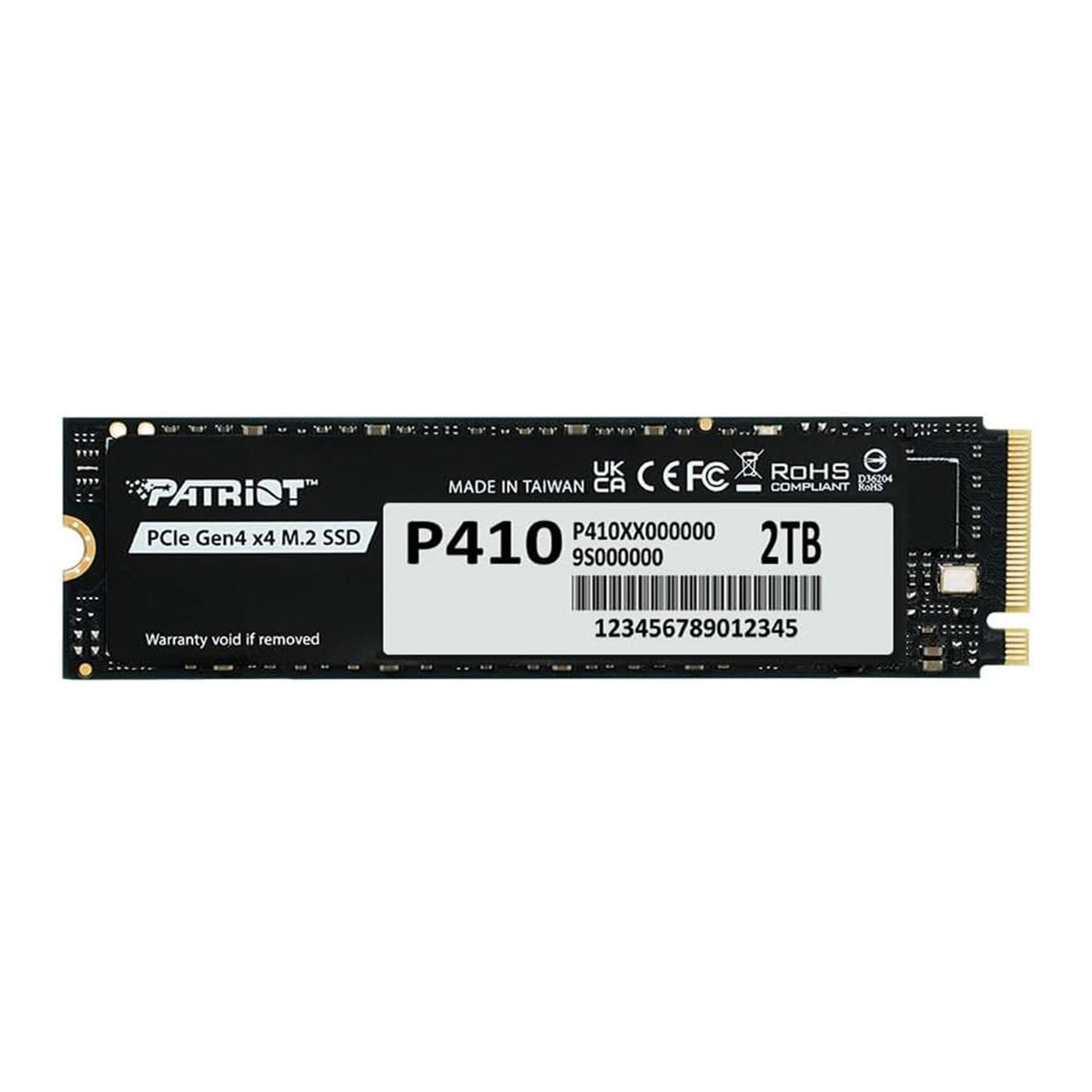 Patriot P410 2TB PCIe Gen4 x4 M.2 2280 5000MB/s Read/ 4500MB/s Write SSD (P410P2TBM28H)