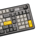 Ajazz AK980 RGB Tri-Mode 98% 97-Keys Gasket-Mounted Hot-Swappable Mechanical Keyboard with 1.14" TFT Display Screen & Knob (Black/Grey/Yellow)