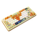 Redragon K708GF RGB Flekact Pro 81 Keys 75% Gasket Mounted Wireless Mechanical Keyboard with Customizable Smart LCD Screen (Doodle Style Design)