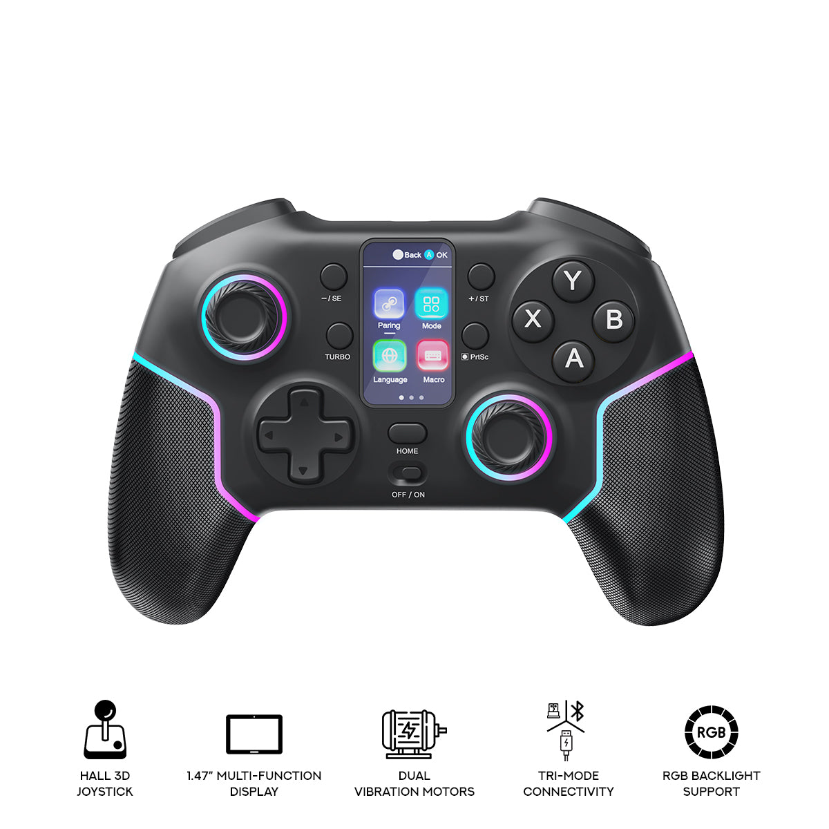 Redragon G902 Drax Wireless LCD Display Controller with RGB Backlight (Black)