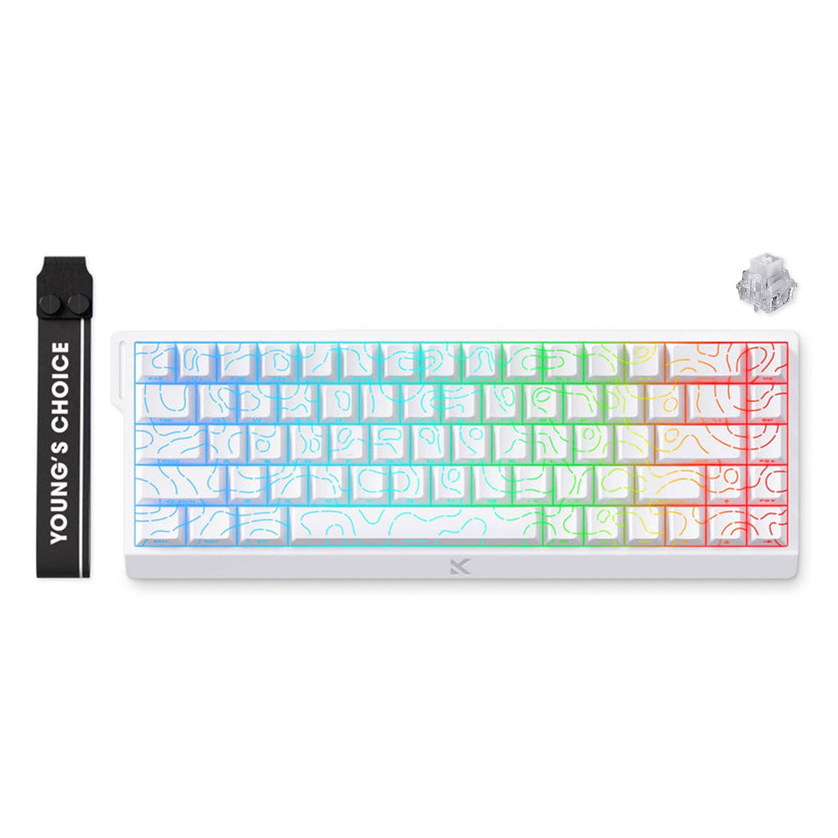 Mchose Ace 68 Esports Edition RGB Hot-Swappable Gaming Keyboard (White Contour Lines)