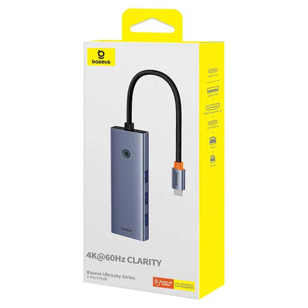 Baseus UltraJoy Series 7-Port Hub Docking Station USB-C to HDMI 4K@60Hz + 3xUSB 3.0 + PD + SD/TF (Space Grey) (B00052803811-00)