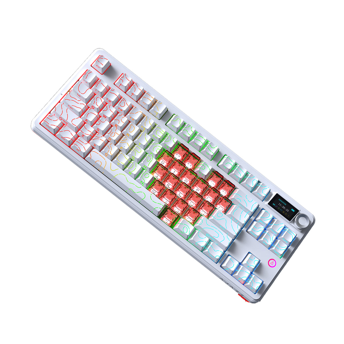Ajazz MK87 RGB 87 Keys Hot-Swappable Mechanical Keyboard (Contour Line White) (Litchi Switch)