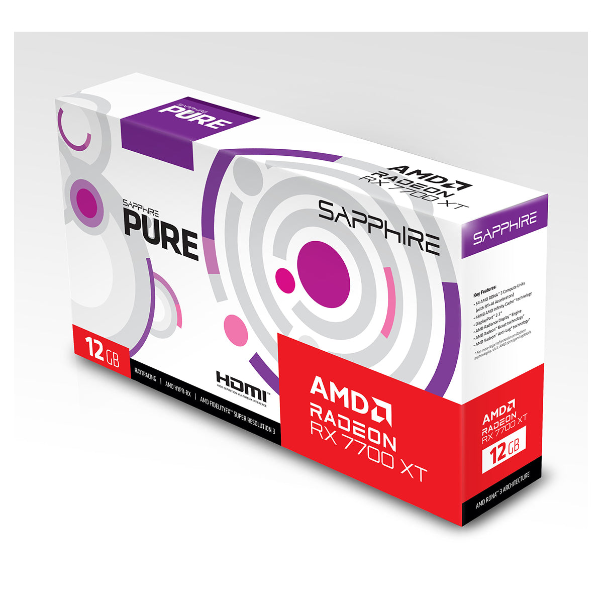 Sapphire Pure AMD Radeon RX 7700 XT Gaming OC 12GB GDDR6 Dual HDMI/Dual DP Graphics CARD