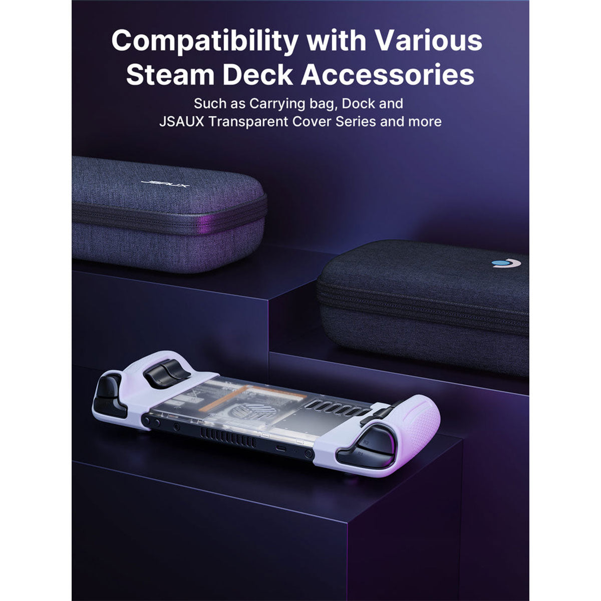 JSAUX Silicone Grip for Steam Deck/ Steam Deck OLED (Black, Grey) (GP0016)