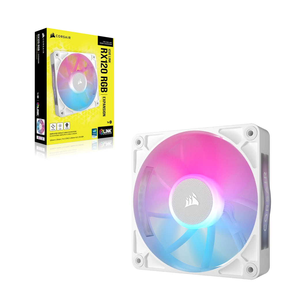 Corsair iCue Link RX120 RGB 120MM PWM Single Fan Expansion (Black, White)