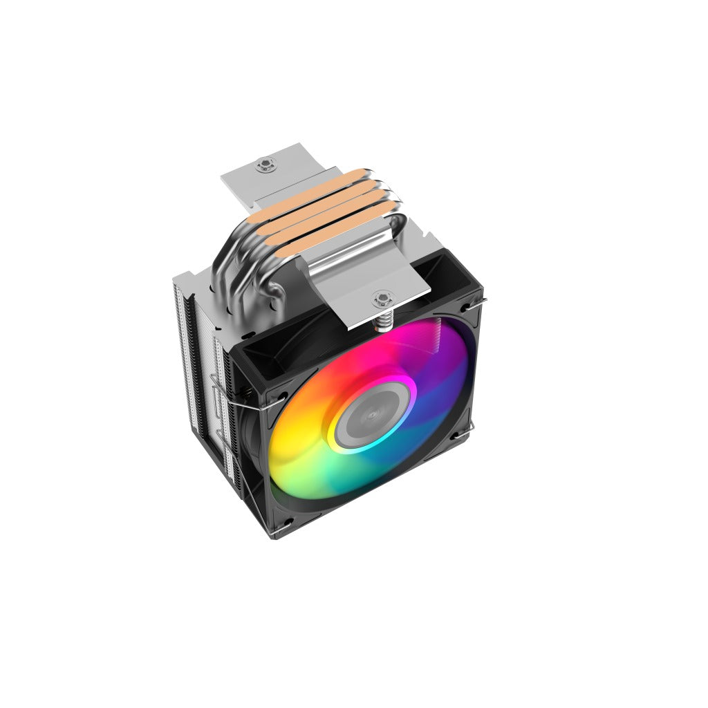 Sama X40L Compact CPU Air Cooler with Metal Finish, Industrial Look, Pair with ARGB 100mm Fan