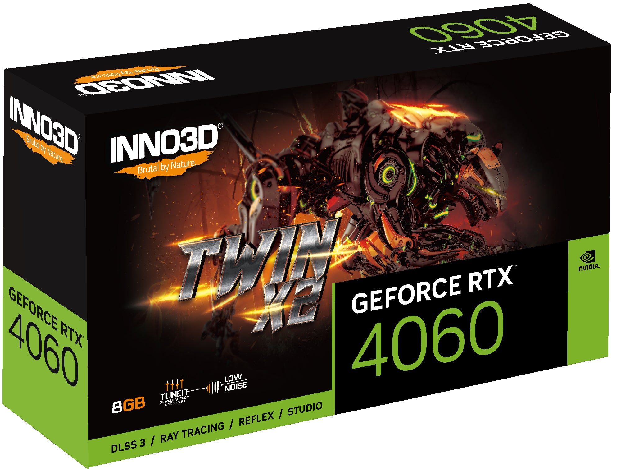 INNO3D GeForce RTX 4060 TI 8GB Twin X2 GDDR6 Graphics Card (Black) (N406T2-08D6-171153N)