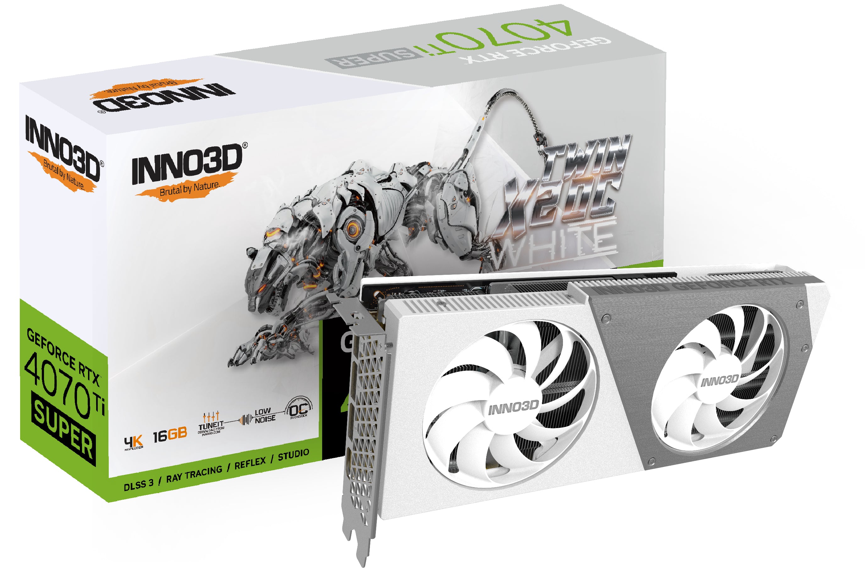 INNO3D GeForce RTX 4070 Ti Super Twin X2 OC 16GB GDDR6X Graphics Card (White) (N407TS2-166XX-186156W)