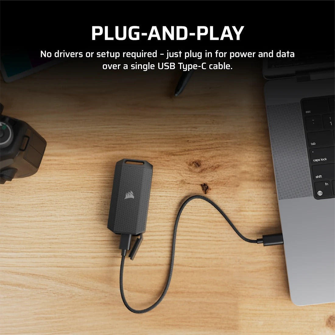 Corsair EX400U Survivor 1TB USB4 4000MB/s Read 3600MB/s Write Portable SSD (CSSD-EX400US1TB)