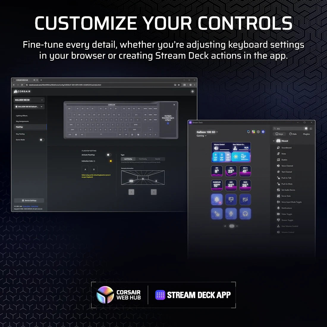 Corsair Galleon 100 SD Stream Deck-Integrated Full-Size Wired Mechanical Gaming Keyboard