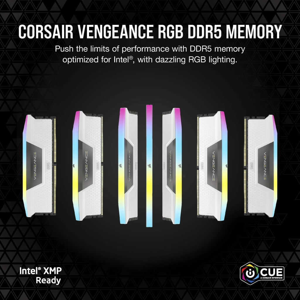 VENGEANCE® RGB 64GB (2x32GB) DDR5 DRAM 6000MT/s CL40 Memory Kit — White | DataBlitz