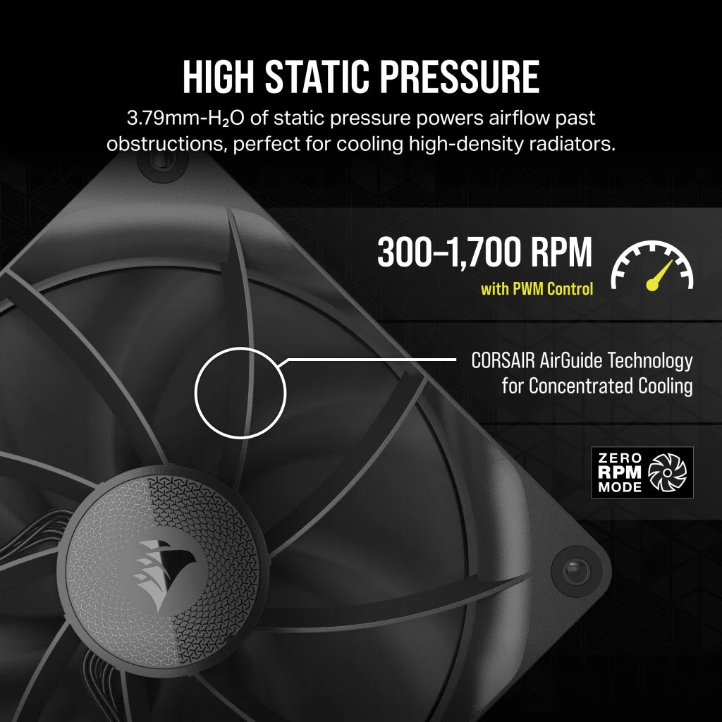 Corsair iCue Link RX140 140mm PWM Single Fan Expansion (Black) | DataBlitz