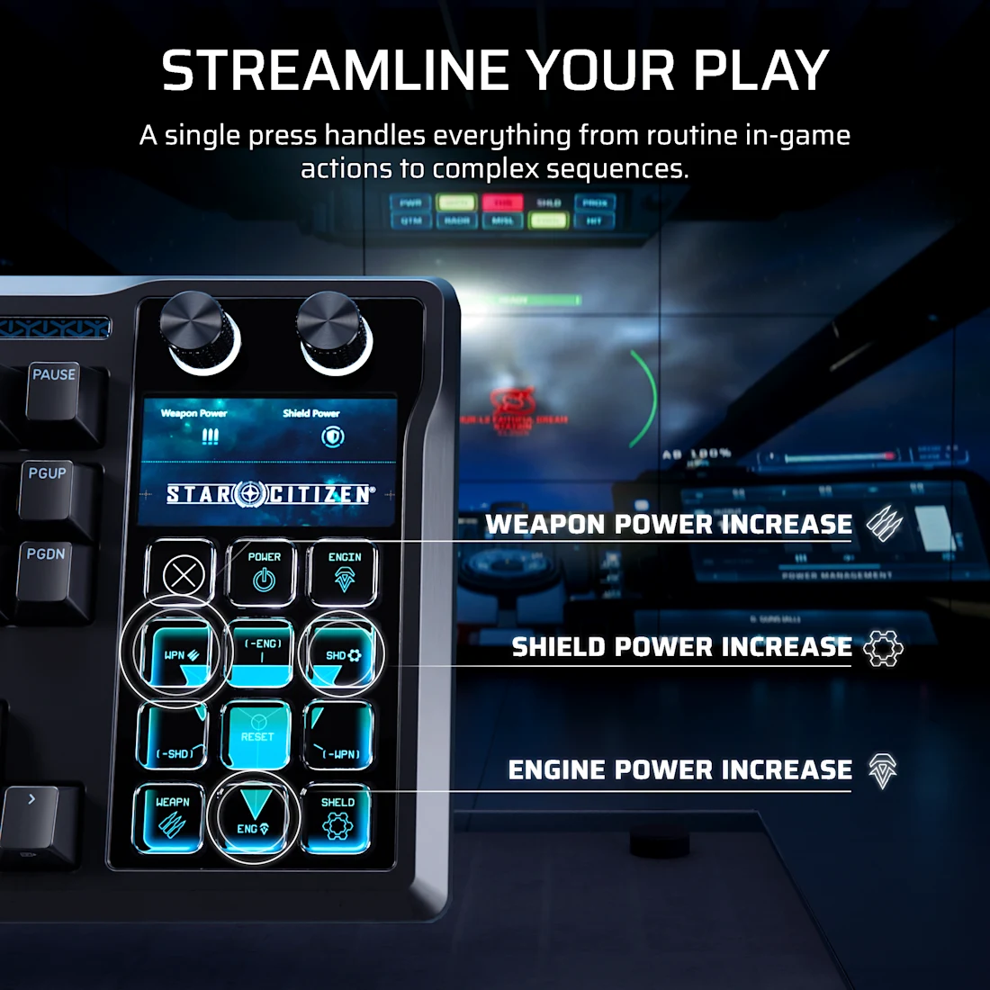 Corsair Galleon 100 SD Stream Deck-Integrated Full-Size Wired Mechanical Gaming Keyboard