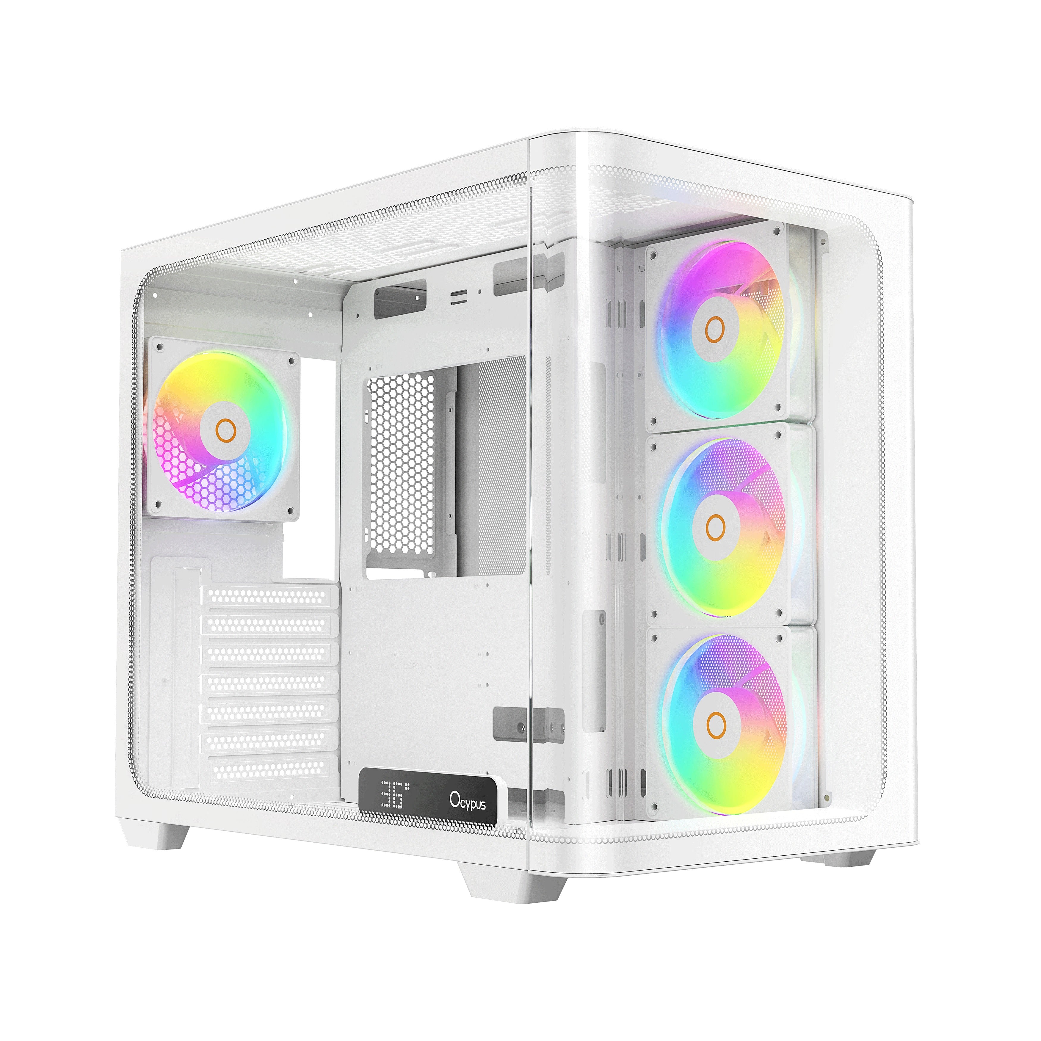 Ocypus Iota C70 Curve ARGB Digital Mid-Tower PC Case (Black, White)