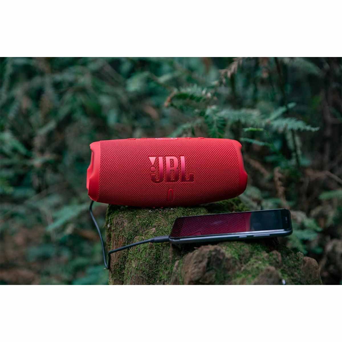 JBL Charge 5 Portable Waterproof Speaker With Powerbank (Red)