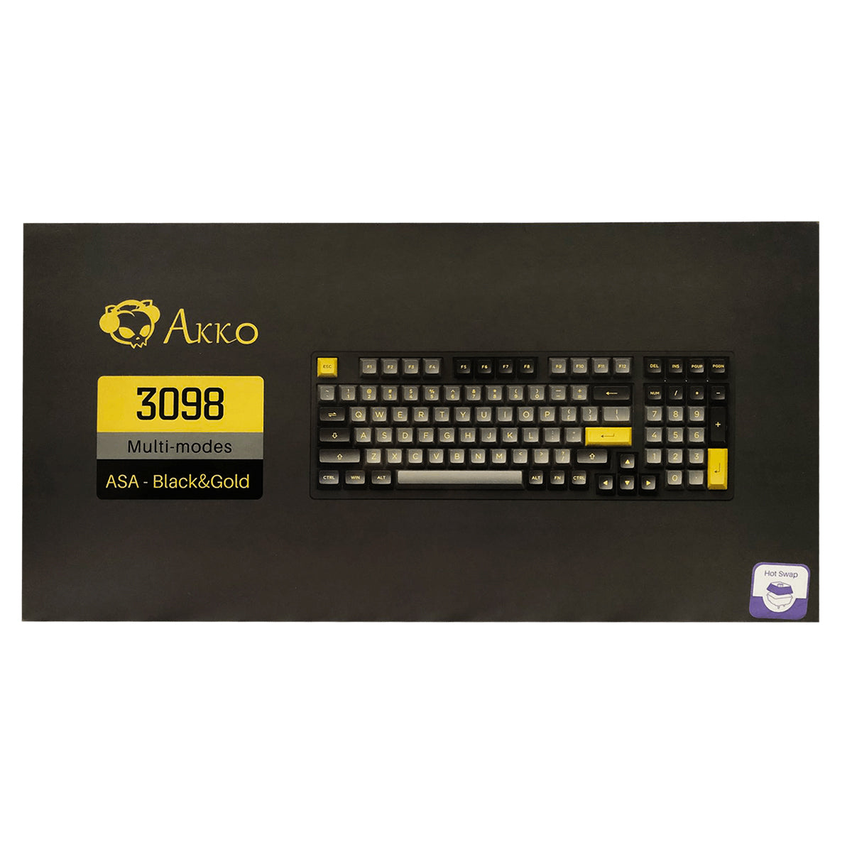 AKKO BLACK & GOLD 3098B MECHANICAL KEYBOARD (AKKO SWITCH JELLY WHITE) - DataBlitz