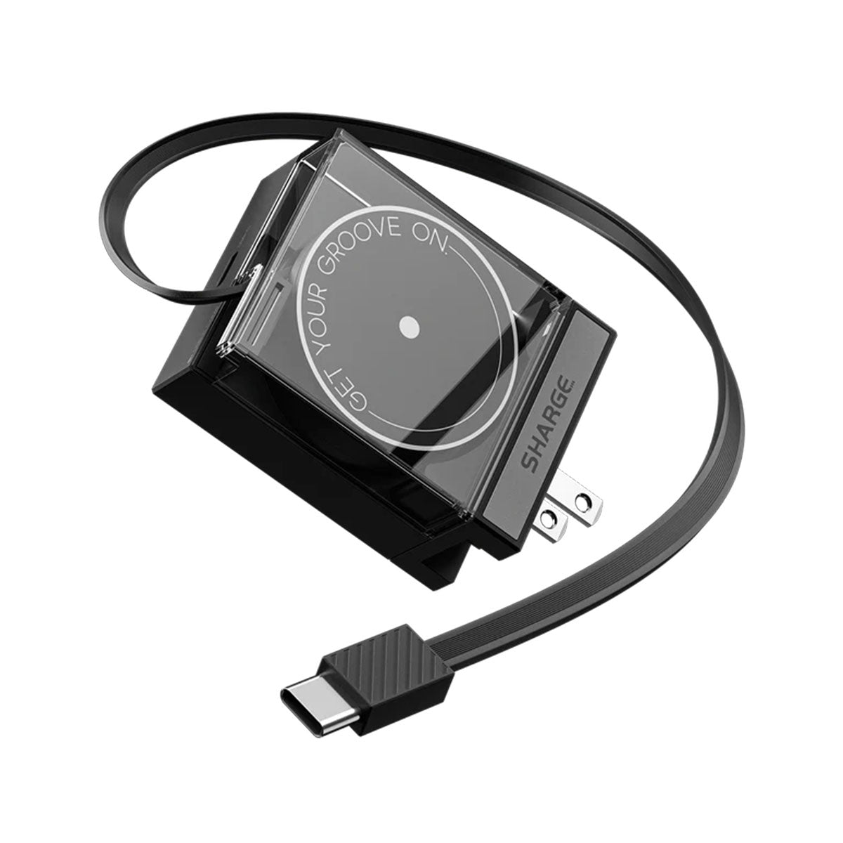 Sharge Retractable 65 USB-C Charger (White, Black) (S4U)