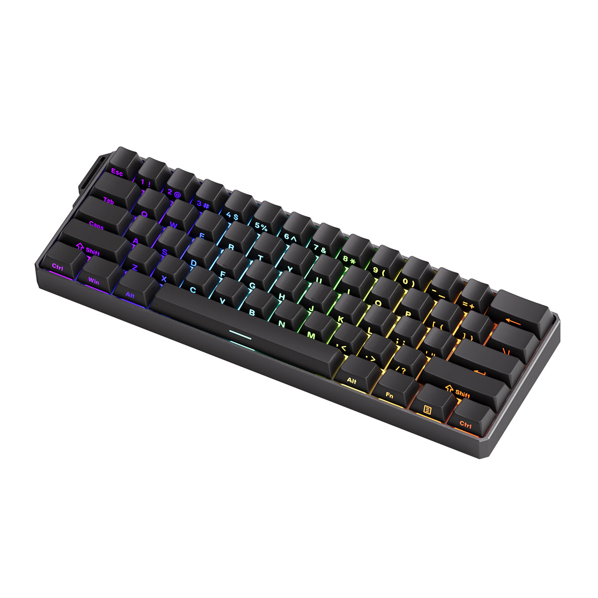 MonsGeek FUN60 Ultra SP Shine-Through Multi-Mode RGB Mechanical Keyboard (Black) (Akko Glare Magnetic Switch)