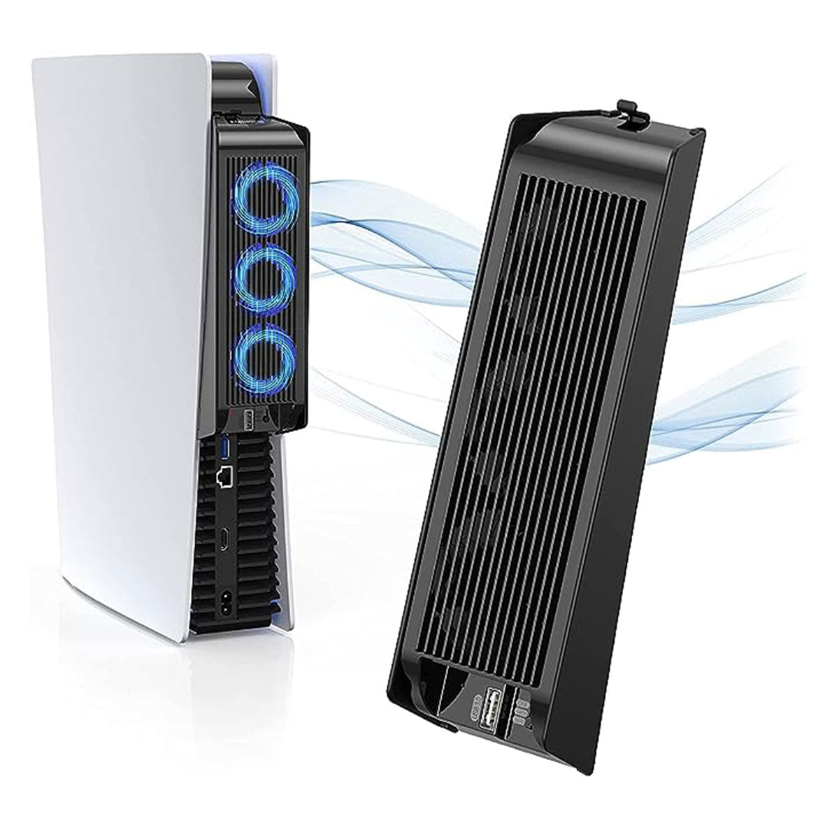 Kiwihome Cooling Fan For PS5 With Led Light (Black) (MT-PX07-BL)
