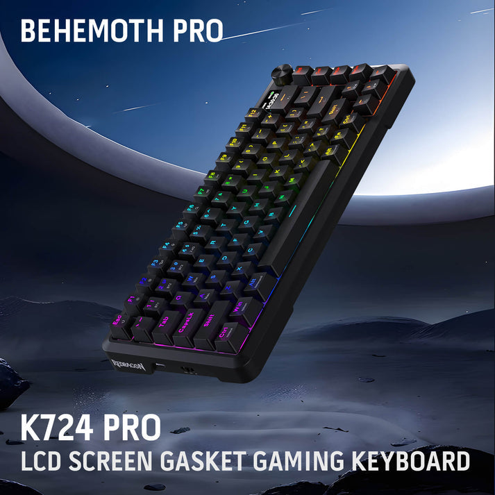Redragon Behemoth K724-RGB-PRO Mechanical Keyboard with LCD Screen