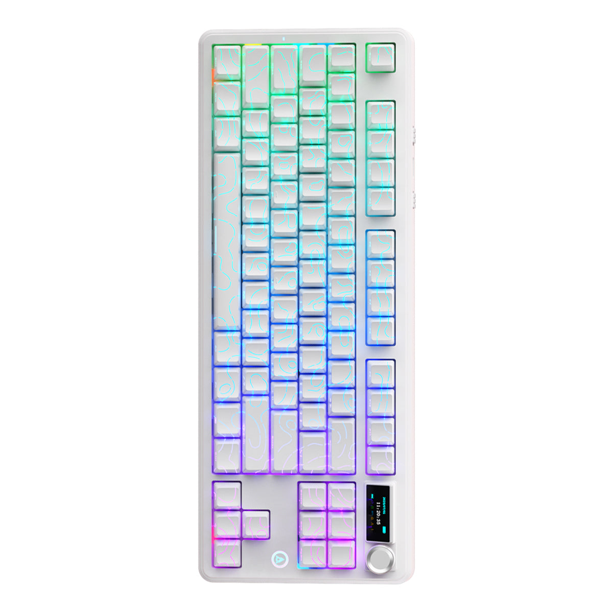 Ajazz MK87 Pro RGB Tri-Mode Mechanical Keyboard (Original Contour White) (White Peach Switch)