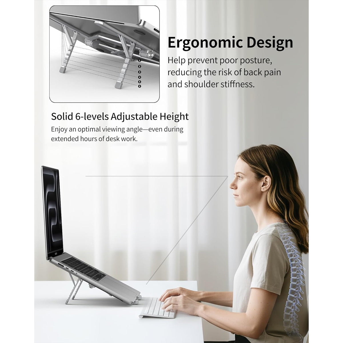 SODI ST03 Bi-Fold Portable Adjustable Stand for Laptop, Tablet, & Phone