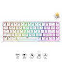 Ajazz AK680 Max RGB Tri-Mode 68-Keys Aluminum Positioning Plate Gasket-Mounted South Facing (1K Wireless + 8K Wired) Polling Rate Hot Swappable Mechanical Keyboard (White) (Magnetic Grain Hifi Switch)