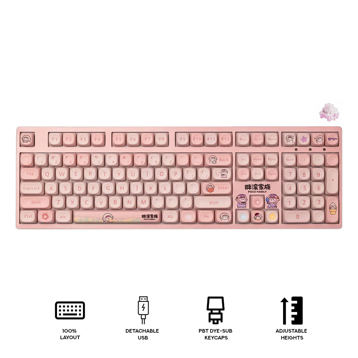 Akko Poco Lamb 3108 V3 Wired Mechanical Keyboard (Akko Frost Pink)