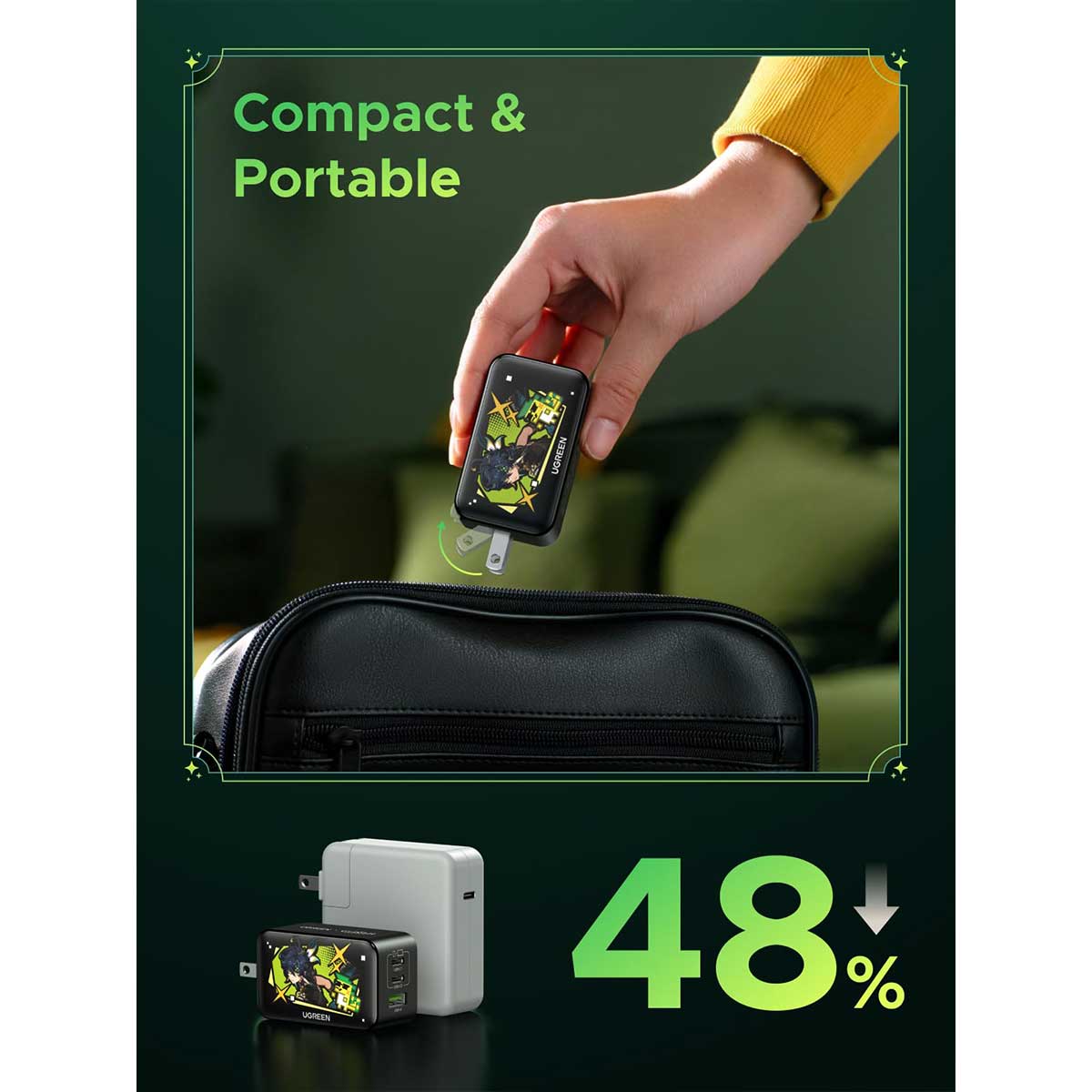 Ugreen Nexode 3-Port 2xUSB-C + 1xUSB-A 65W Gan Fast Charger Genshin Impact Ed. (CD244/10334GI)