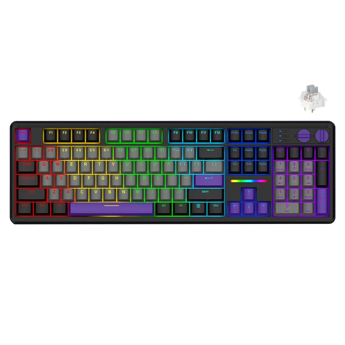 E-Yooso Z-104 Rainbow Light Wired Mechanical Keyboard Grey/Black/Purple (Silverwood Switch)