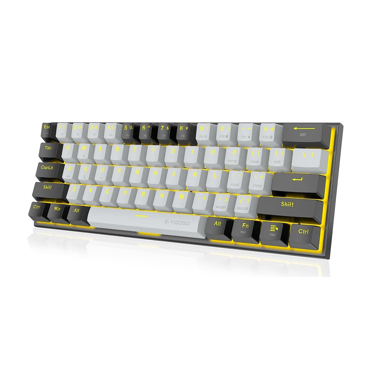 E-Yooso Z-11 Single Light RGB 61 Keys Hot Swappable Mechanical Keyboard Black/Gray (Brown Switch)