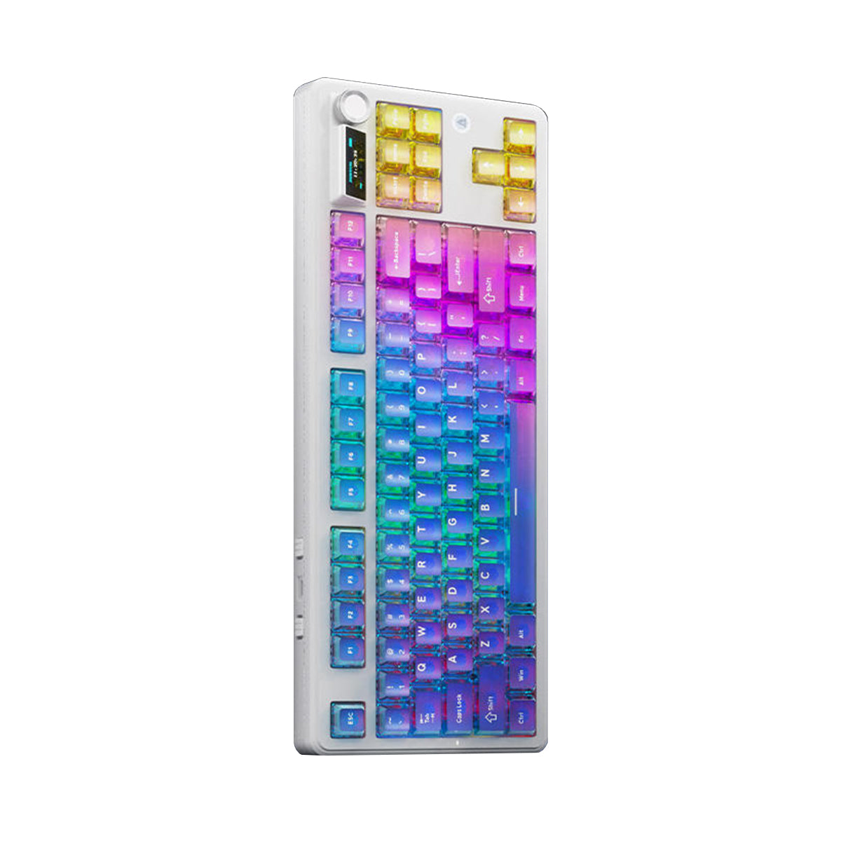 Ajazz MK87 Pro RGB Tri-Mode Mechanical Keyboard (Transparent Gradient Blue-Purple Pink-Orange)