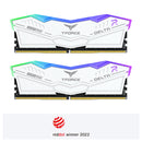 Teamgroup T-Force Delta RGB 32GB (2x16GB) DDR5 Gaming Desktop Memory (White) | DataBlitz