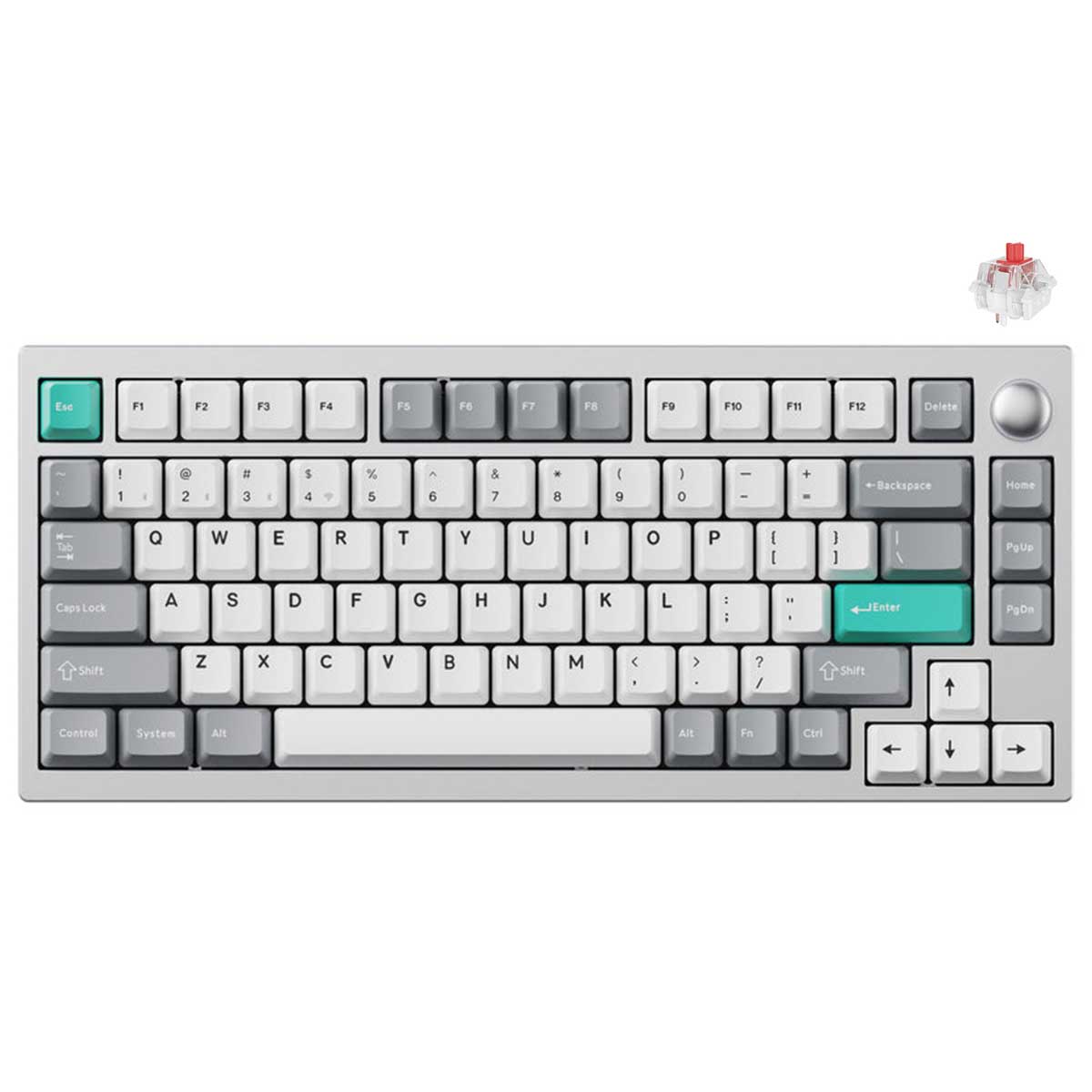 Keychron Lemokey P1 QMK/VIA Fully Assembled with Knob (Pro Version) RGB Backlight Hot-Swappable 75% Custom Gaming Keyboard