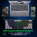 E-Yooso Z-11 Tri-Mode RGB 63 Keys Hot Swappable Mechanical Keyboard Grey/Black