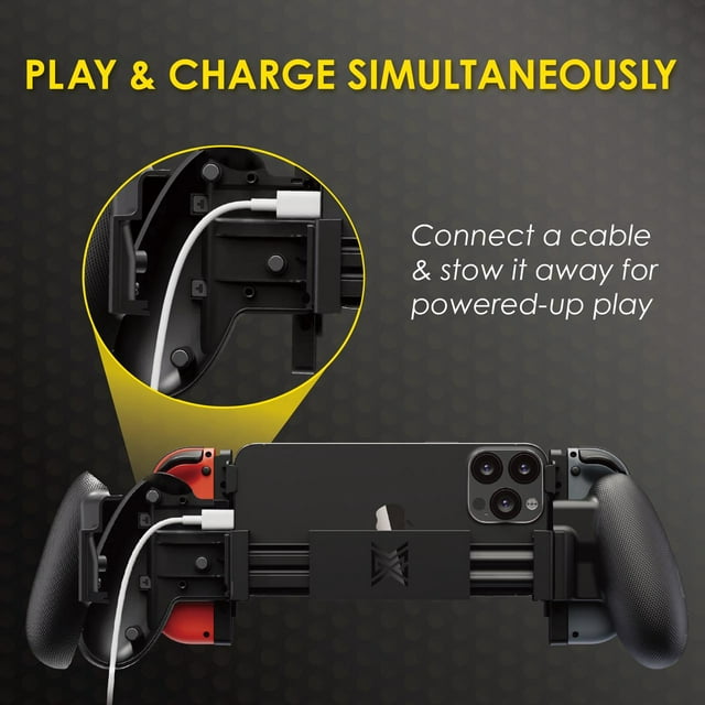 Proteus 3-in-1 JoyCon Grip for Nintendo Switch/ iPhone/ Android (Black)