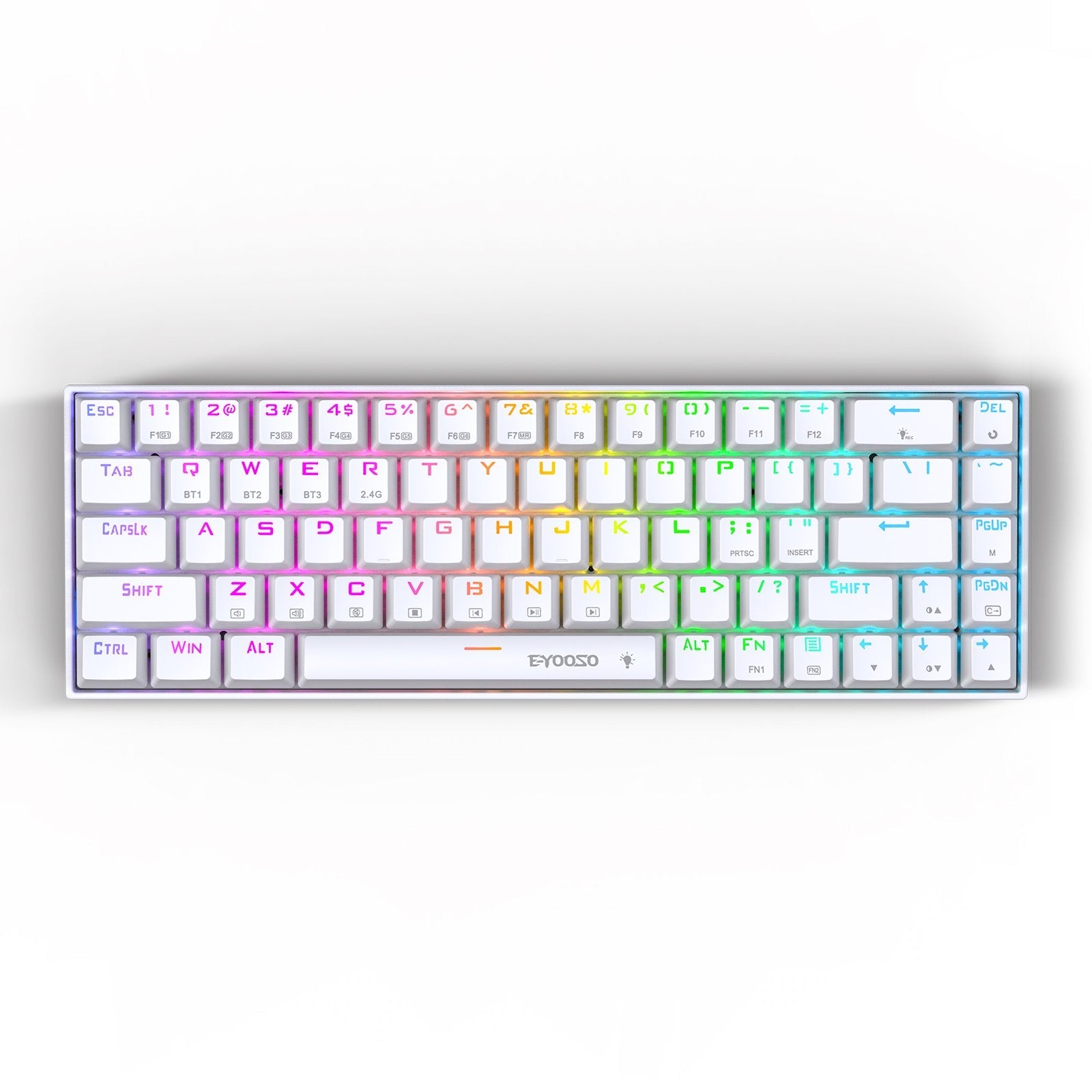 E-Yooso Z-686 Tri-Mode RGB 68 Keys Hot Swappable Mechanical Keyboard