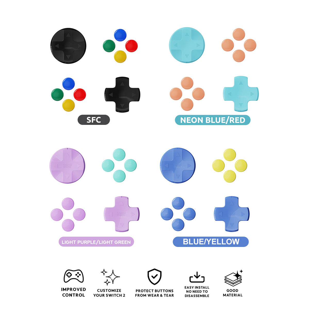 Skull & Co. D-Pad Button Cap Set for Nintendo Switch 2