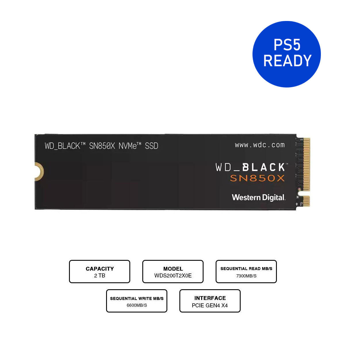 WD Black SN850X 2TB NVME M.2 2280 PCie Gen4 Internal Gaming SSD Compatible w/ PS5