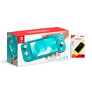 Nintendo Switch Lite Console Turquoise + Dobe NSW Glass Film (TNS-19118A) Bundle