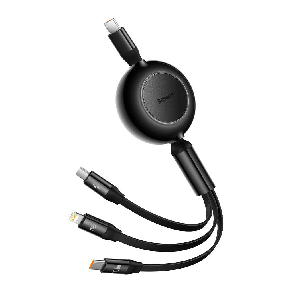 Baseus Bright Mirror 2 Series Retractable Cable 100W 3-Port Fast Charging Data Cable USB-C to USB-C