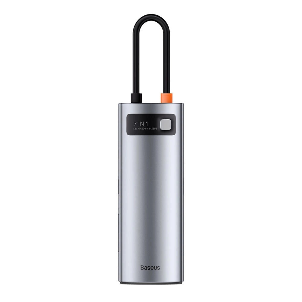 Baseus Metal Gleam Series 7-Port Hub Type-C To Type C + HDMI + 2xUSB 3.0 + PD + SD/TF (Grey)