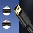 UGreen USB 2.0 A Male To Mini Usb 5 Pin Male Cable - 0.5m (Black) (US132/10354)