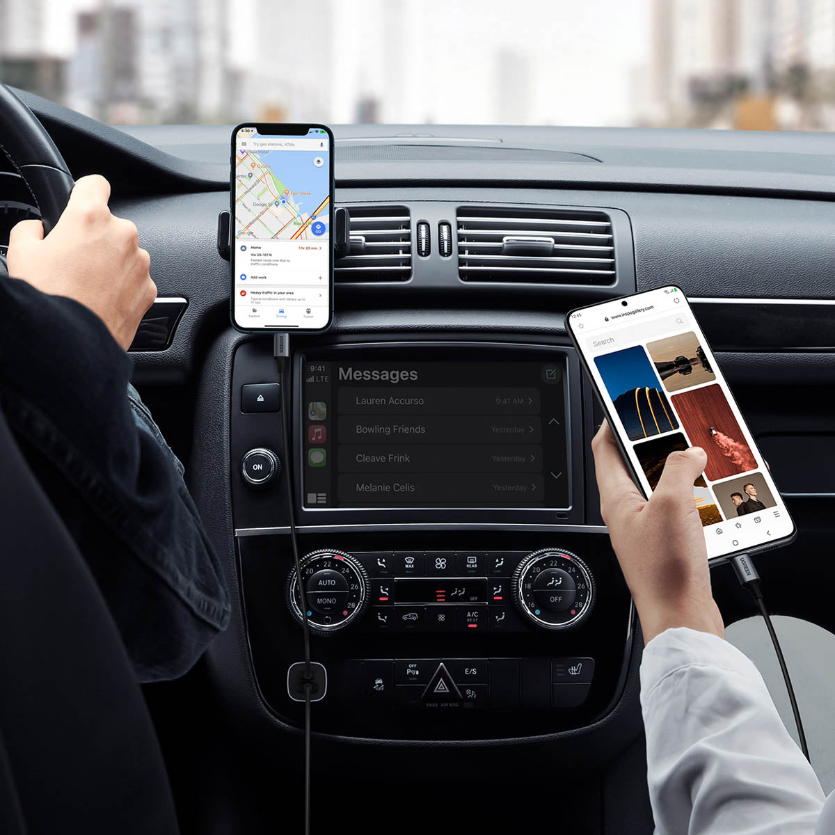 UGreen USB-C PD+USB-A QC 30W Fast Car Charger (CD130/40858)