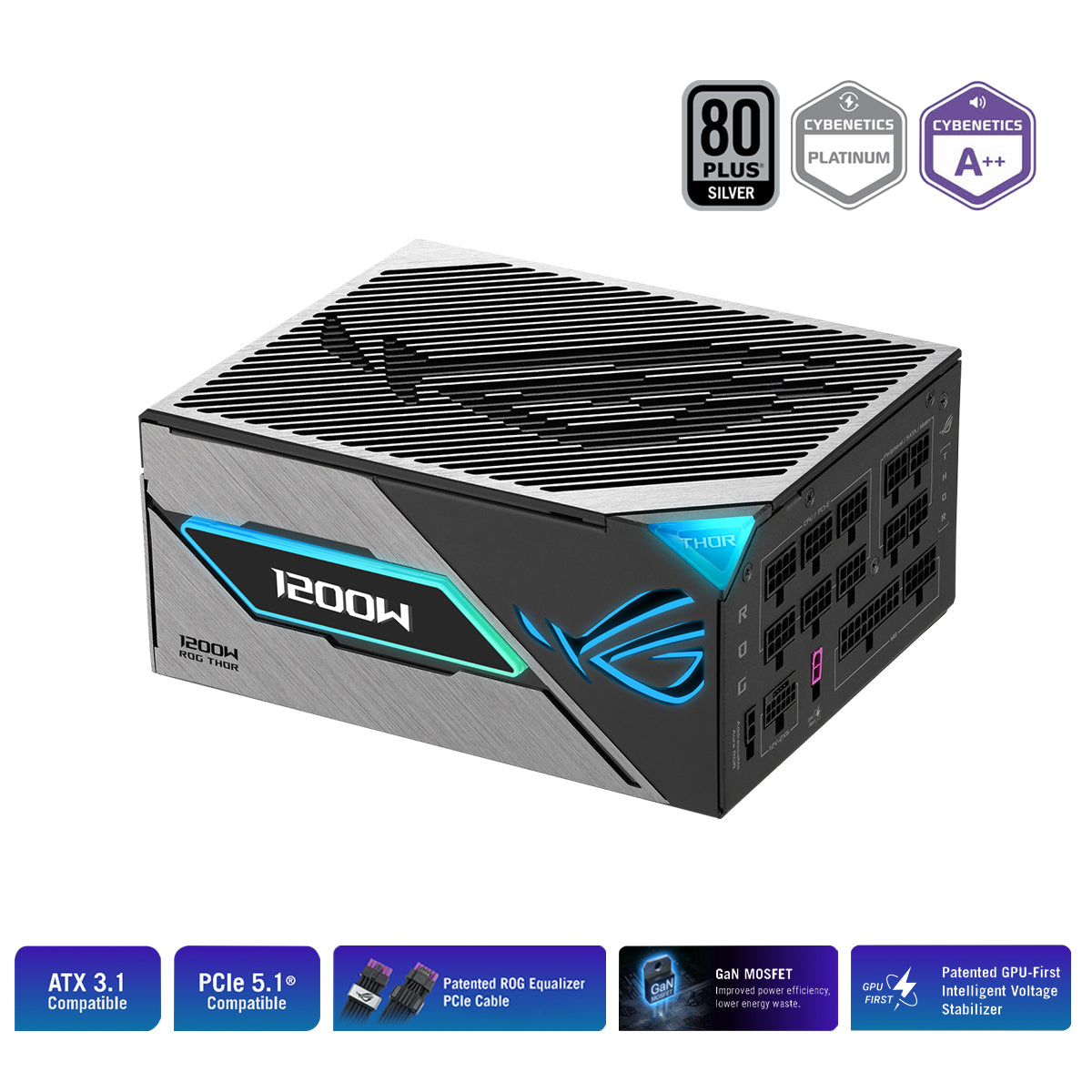 Asus ROG Thor 1200W 80+ Platinum PCIe 5.1 ATX 3.1 Gaming Power Supply (ROG Equalizer)