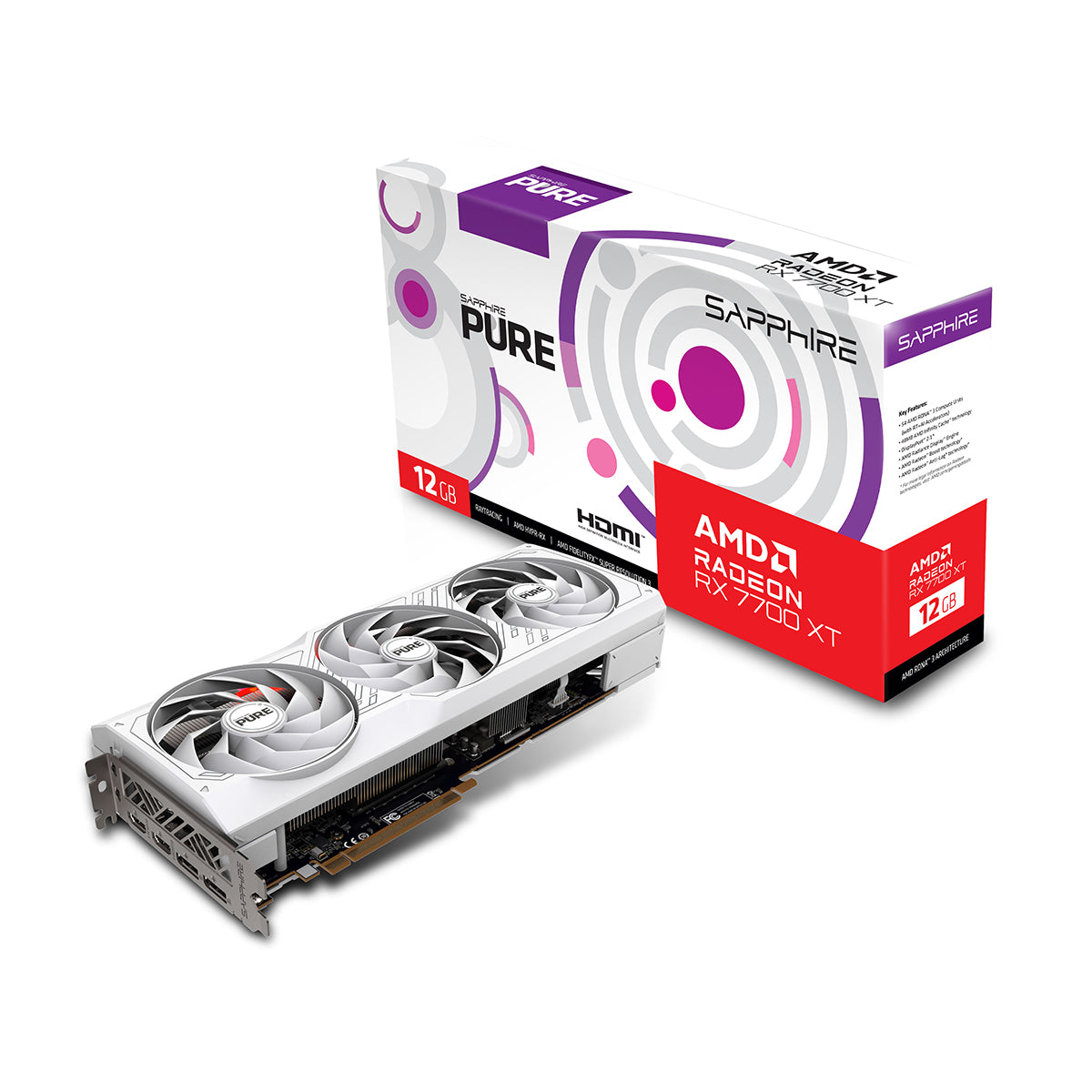 Sapphire Pure AMD Radeon RX 7700 XT Gaming OC 12GB GDDR6 Dual HDMI/Dual DP Graphics CARD