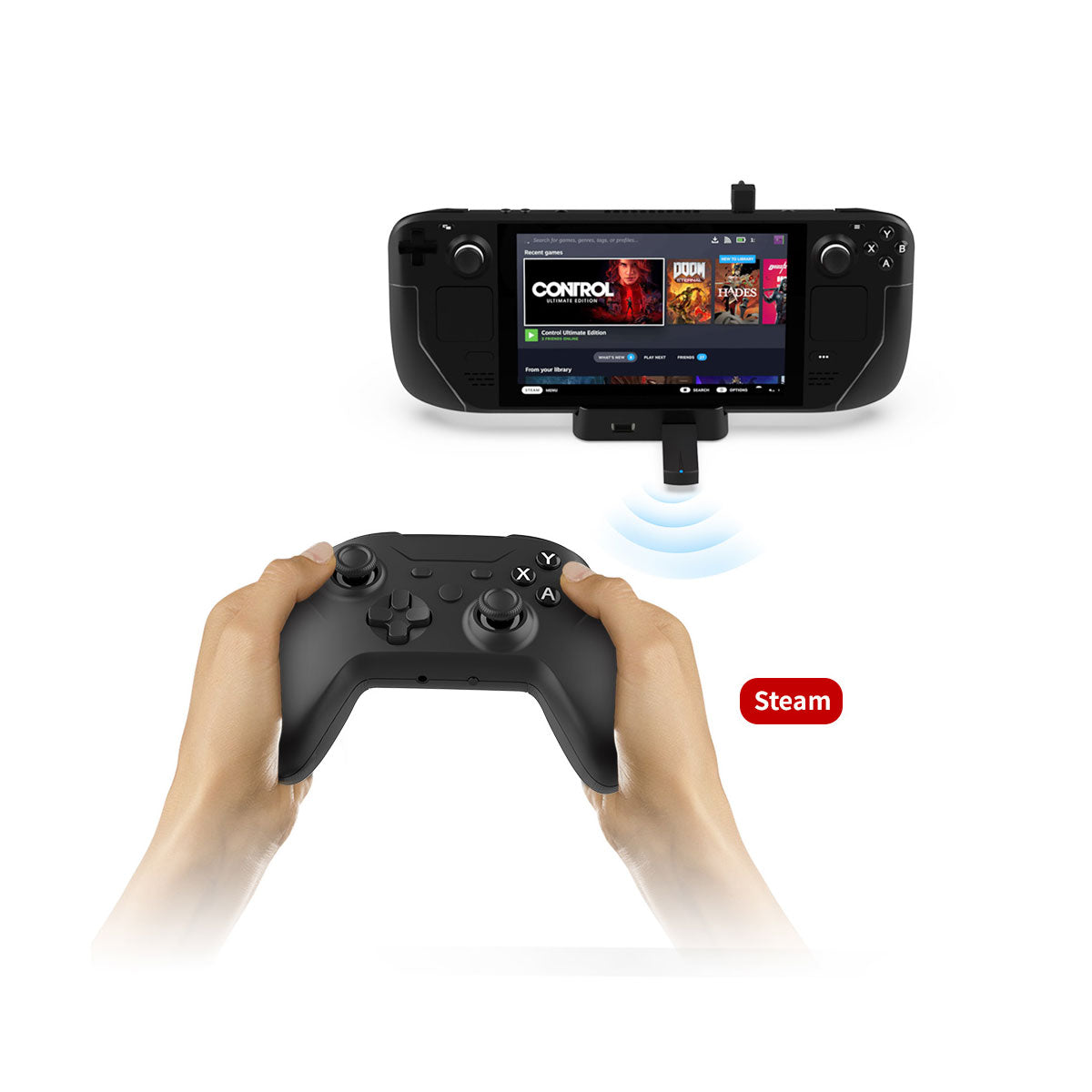 Dobe Wireless Controller for Steam Deck/ Switch/ PC (Black) (TYX-1618A)