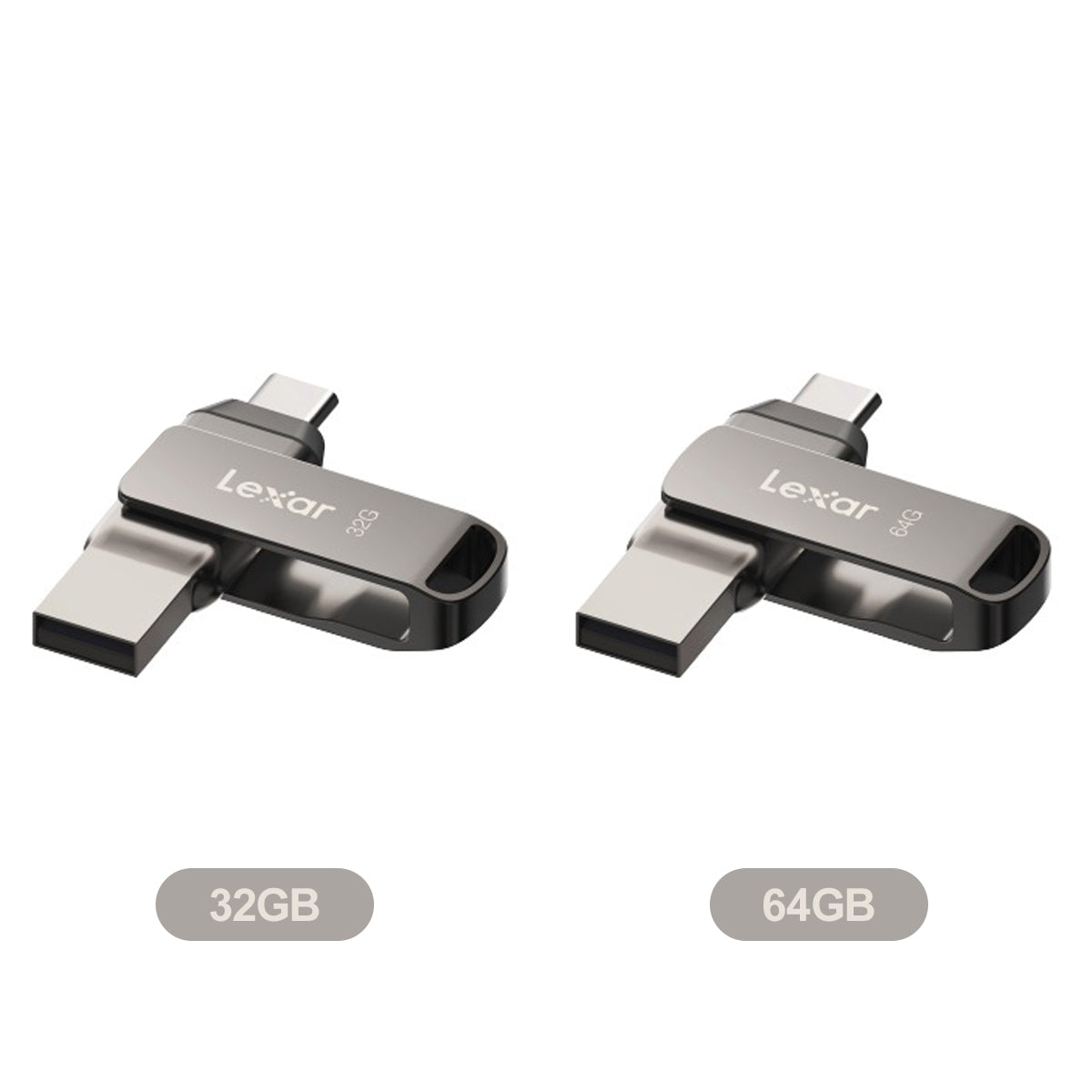 Lexar JumpDrive Dual Drive D400 USB 3.2 Gen 1 Type-C & Type-A 100MB/s Read Flash Drive