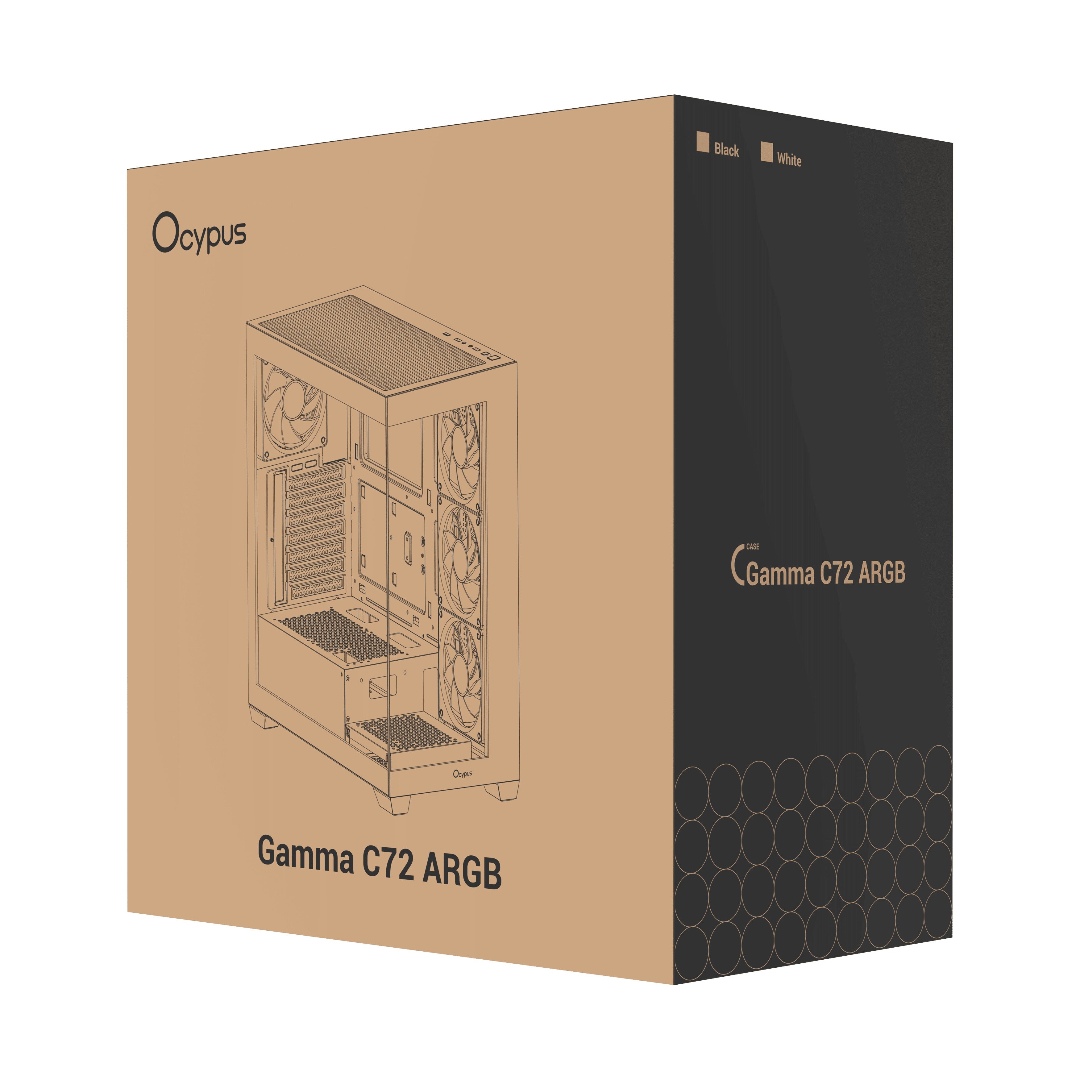 Ocypus Gamma C72 ARGB Mid-Tower Panoramic View Case with ARGB Fans | DataBlitz